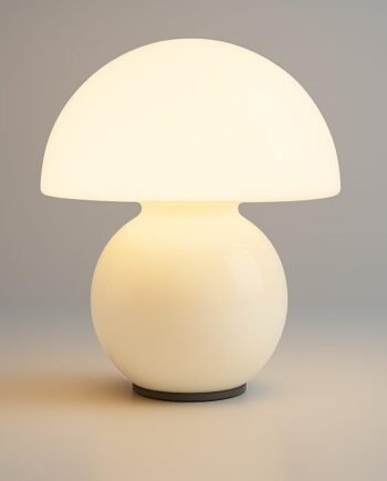 Orange Mushroom Lamp, Retro Mid-Century Modern, Dimmable Nightstand