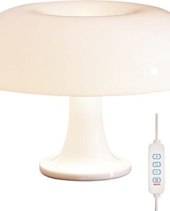 Dimmable Mushroom Table Lamp, White Acrylic, 12W Adjustable Color Temperature