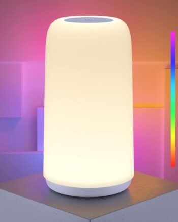 RGB Touch Bedside Lamp, 3-Way Dimmable, Warm White & Multi-Color