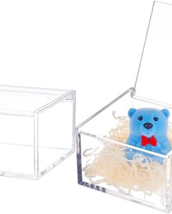 2-Piece Clear Acrylic Box with Lid 4x4x2.3 Inch
