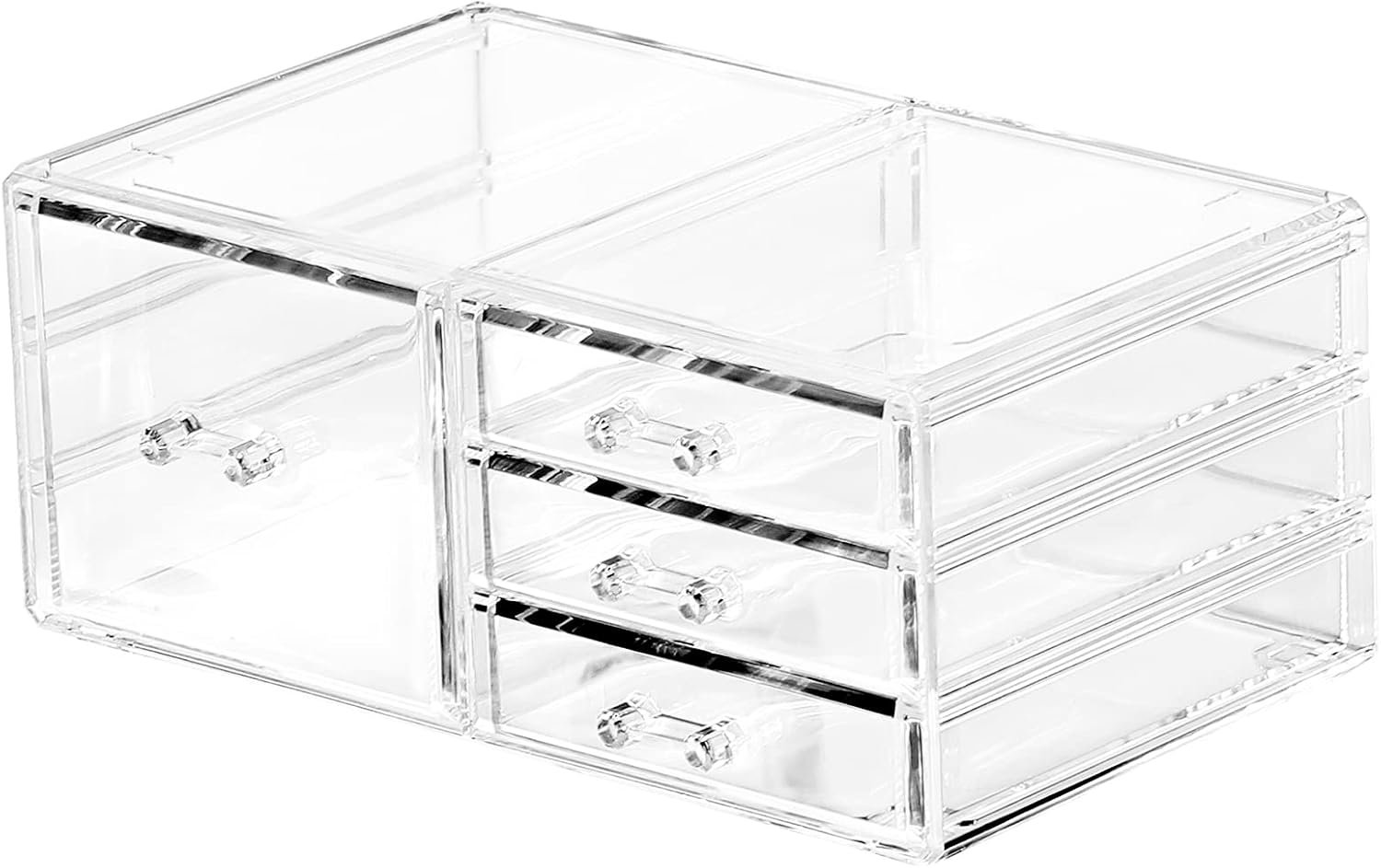 Clear Stackable Acrylic Storage Bins with 4 Drawers