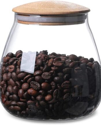 13oz Round Glass Jar with Airtight Bamboo Lid