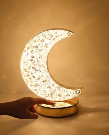 Moon Crystal Lamp, 3 Color Modes, Touch Control, Cute Night Light