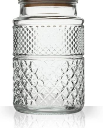 60oz Large Round Glass Storage Jar with Bamboo Lid