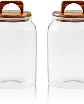 2-Pack 90oz Glass Laundry Pods Container with Airtight Lid