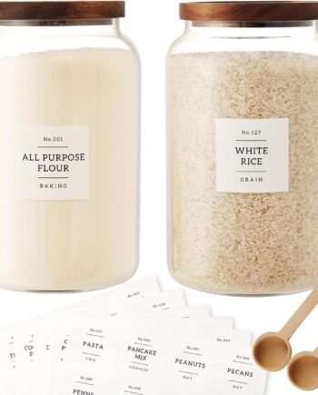 2-Pack Large Glass Jars with Airtight Lids 1 Gallon