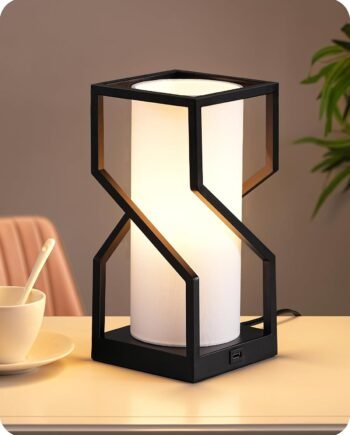 Linen Shade Touch Table Lamp with USB Port, 3-Stage Dimmable, 9W 2700K