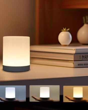 Rechargeable Touch Nursery Night Light, 3-Color Dimmable, Cordless Portable