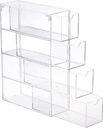 Clear Acrylic Glasses Case with 4 Pull-Out Drawers