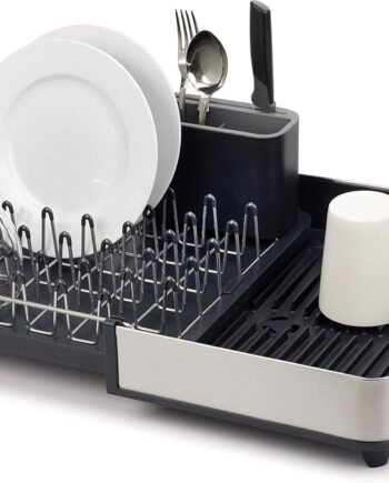 Expandable 2-Piece Stainless Steel Cutlery Drainer Gray