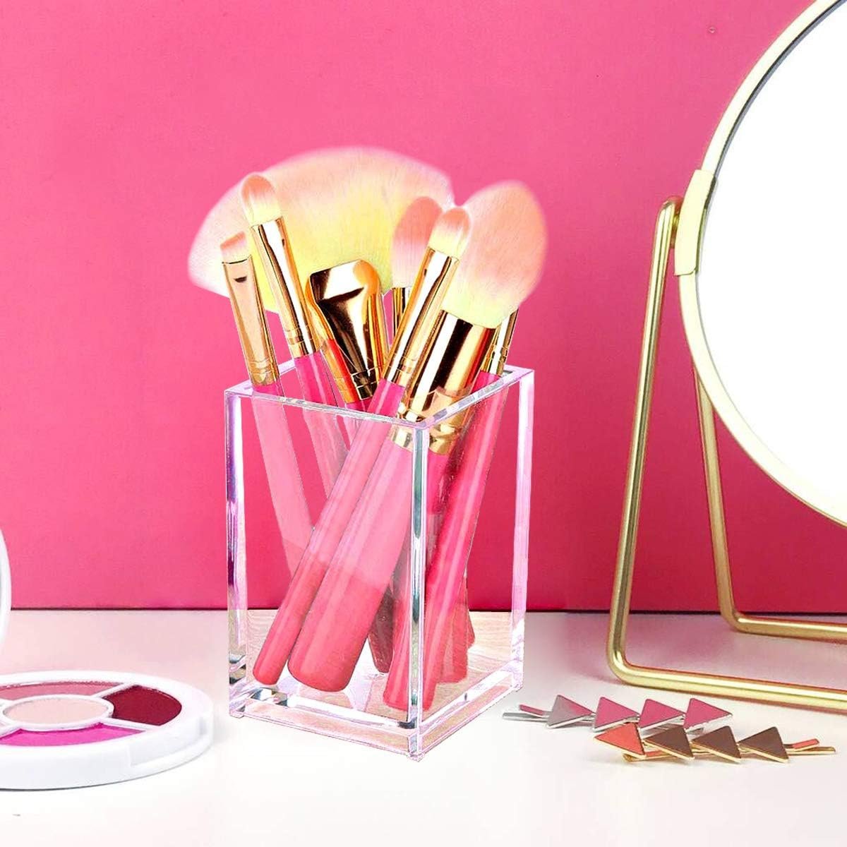 2-Pack Clear Acrylic Pen Holder Cup