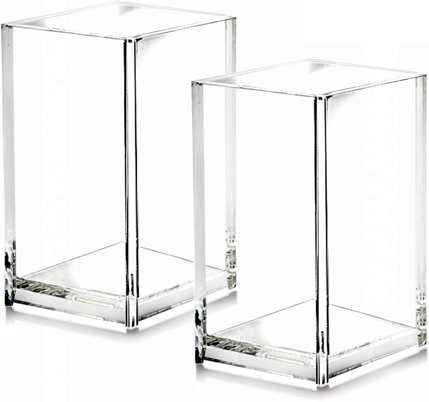 2-Pack Clear Acrylic Pen Holder Cup