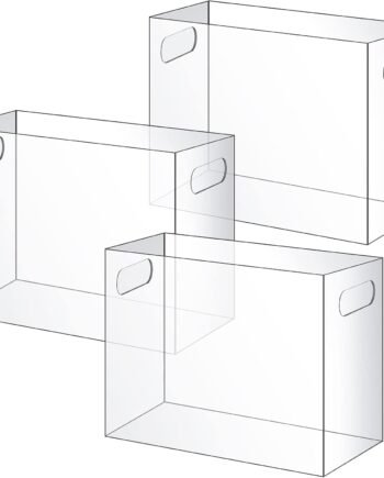 3-Piece Clear Acrylic File Organizer with Handle