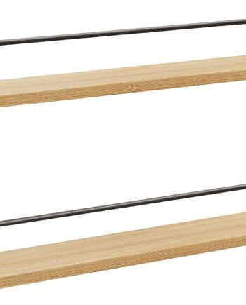 2-Piece Wall-Mounted Rustic Wooden Hanging Rack