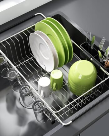Expandable Stainless Steel Sink Cutlery Drainer