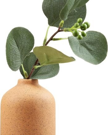 Brown Ceramic Vase, Simple Modern, for Flowers & Dried Arrangements