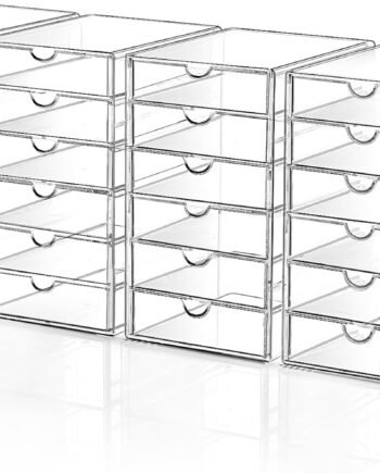 4-Set Acrylic Makeup Drawer Organizer with 24 Drawers