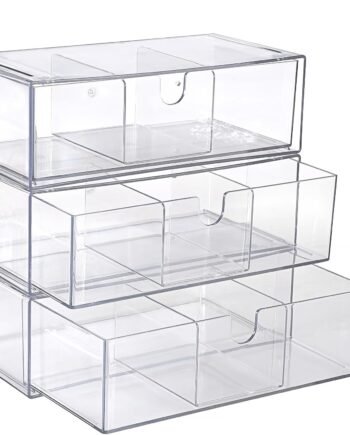 3-Tier Stackable Acrylic Storage Drawers for Makeup