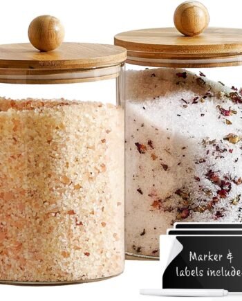 2-Pack 68oz Large Glass Canisters with Bamboo Lids