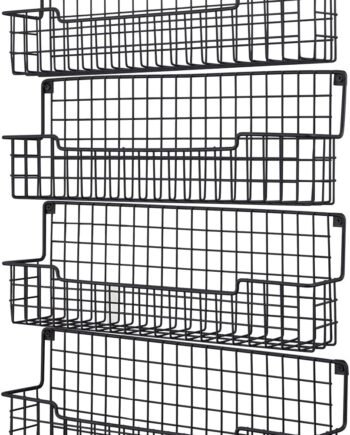 4-Piece Wall-Mounted Spice Rack Set Black