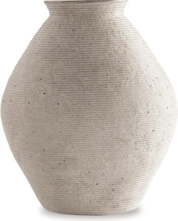 12-Inch Antique Tan Distressed Polyresin Vase, Modern