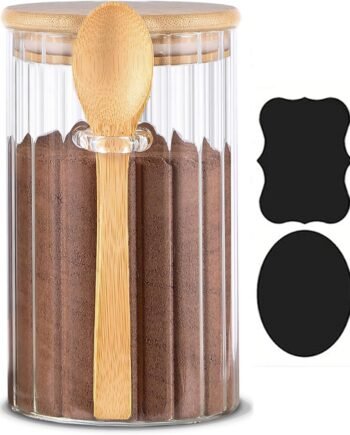25oz Airtight Glass Jar with Bamboo Lid and Spoon