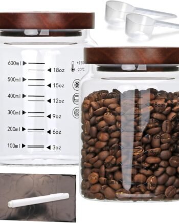 2-Pack 25oz Glass Jars with Wooden Lids and Spoons