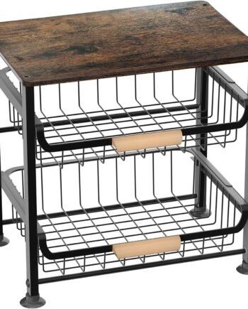 3-Layer Pull-Out Metal Kitchen Fruit and Snack Basket