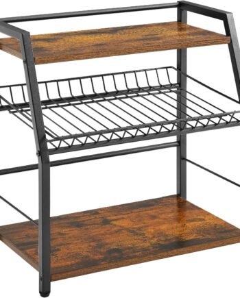 3-Layer Wooden Countertop Storage Rack White