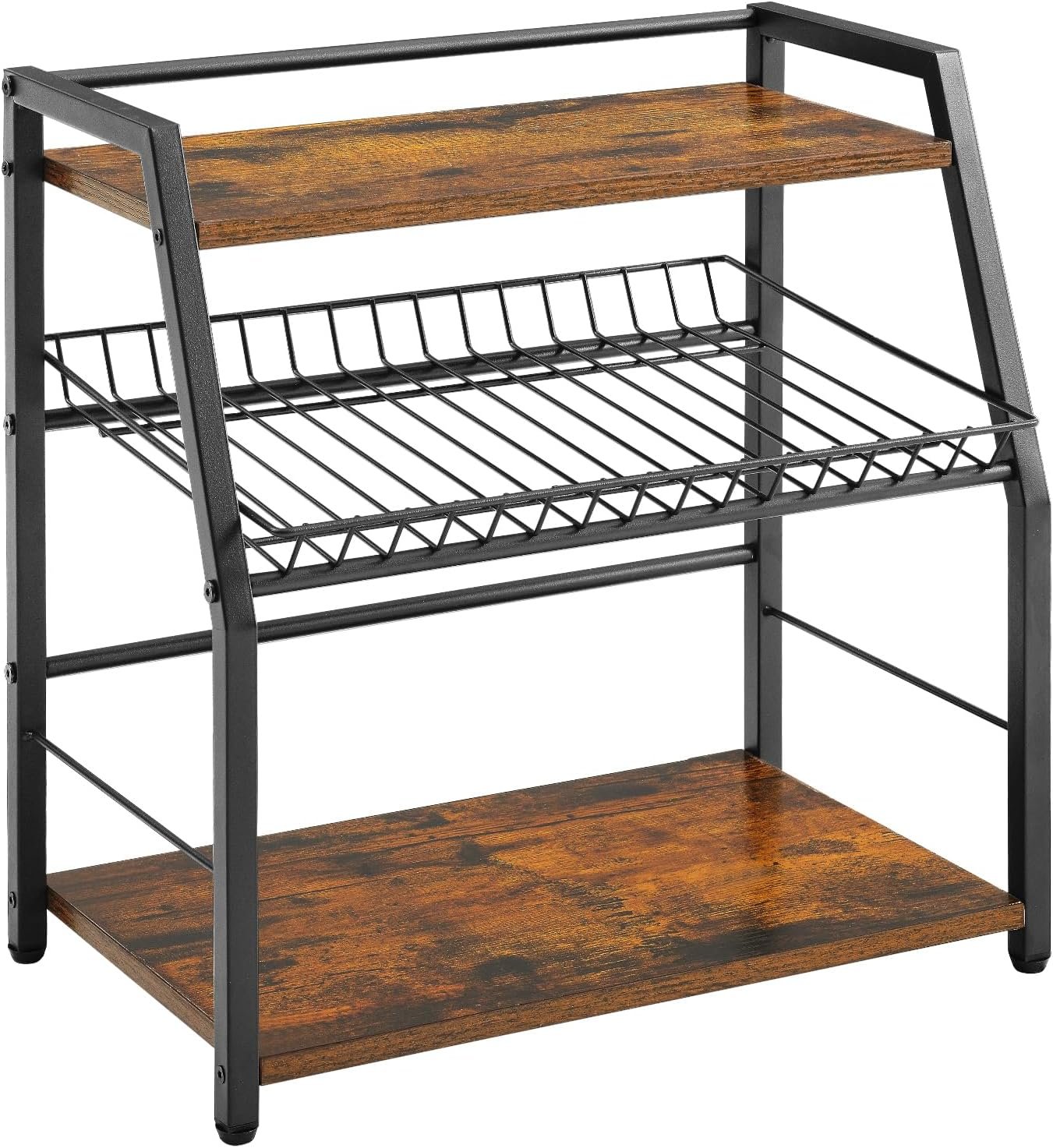 3-Layer Wooden Countertop Storage Rack White